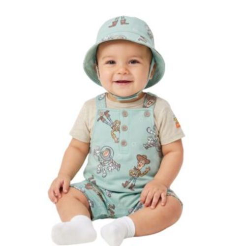 Baby Boys' Toy Story T-Shirt and Shortall with Bucket Hat, 3-Piece Set