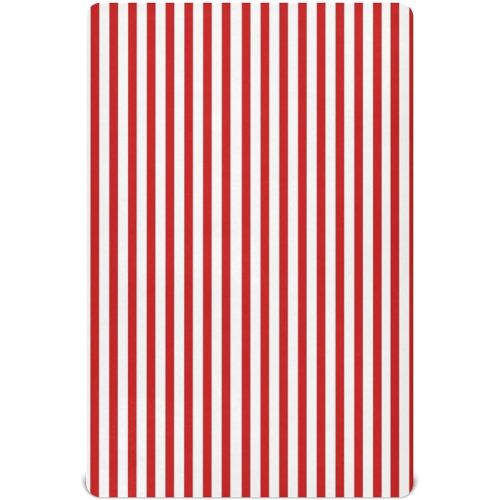 Red White Stripes Crib Sheets for Boys Girls Soft Breathable Mini Crib Sheets for Baby 52" x 28"