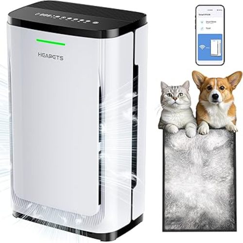 Pet Air Purifier Large Home 4200 sq ft, Suck up Floating Cat Dog Hair Dander, 7-Stage H13 HEPA Anion Activated Carbon Filter, Air Purifiers with APP for Odor Allergies Smoke Dust, Zero Ozone, P339