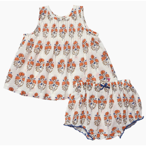 Baby Girls Jaipur 2-PC Set - Orange Strawflower – Pink Chicken