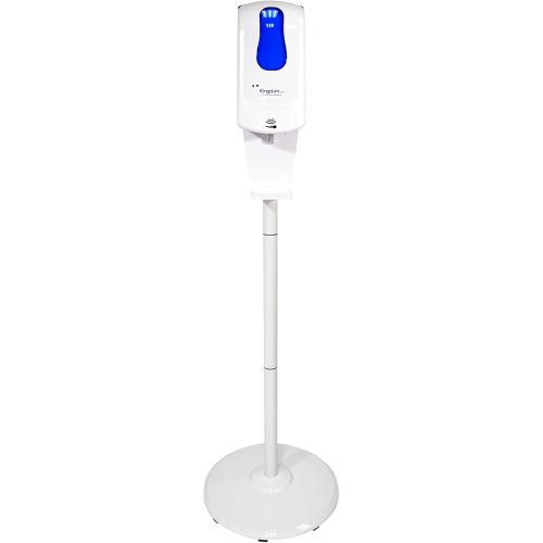 Kingdom Elite Series Automatic Touchless Hand Sanitizer Dispenser with Three Adjustable Dosage Settings Plus a White Metal Stand for Your Liquid and Gel Hand Sanitizers (Plain/Non-Personalized)