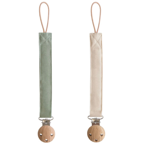 Mushie Linen Pacifier Clip 2-Pack – Babyletto