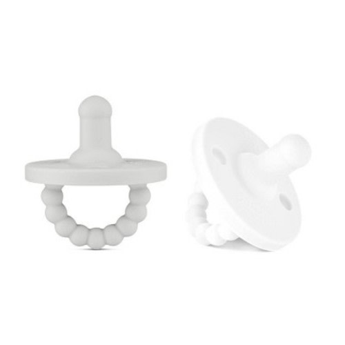 Ryan & Rose Round Pacifier - 2pk, Color: Gray and White
