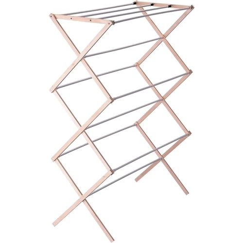 Household Essentials 5001 Collapsible Folding Wooden Clothes Drying Rack For Laundry | Pre Assembled