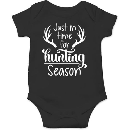 Belle Homie Just In Time For Hunting Season - Funny Baby Essentials Bodysuit - Cute Newborn Girl Clothes