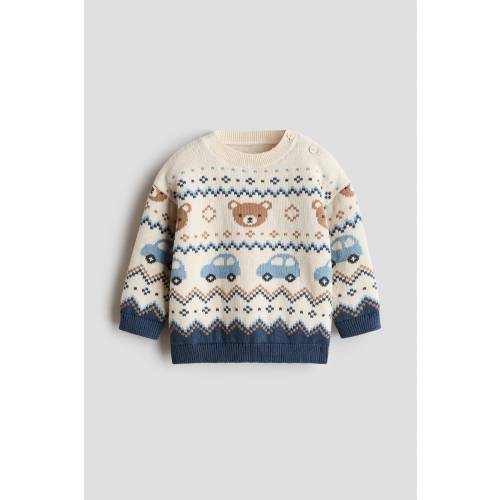 JACQUARD-KNIT COTTON SWEATER