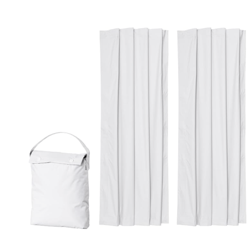 Amazon Basics Portable Blackout Curtain Shade with Suction Cups, Noise Reducing, Energy Saving, 50"W x 78"L, White, 2-Pack