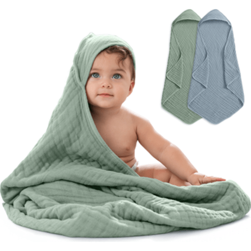 Hooded Baby Towels - 6 Layers, Pack of 2