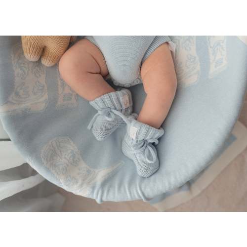 Knitted Booties | Sky Blue – Little and Fern
