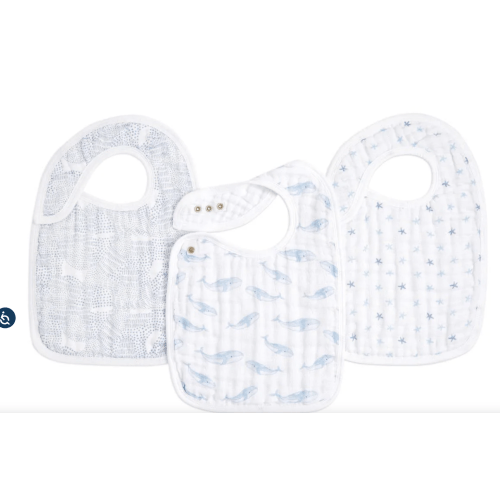 organic cotton snap bibs 3 pack oceanic | aden + anais