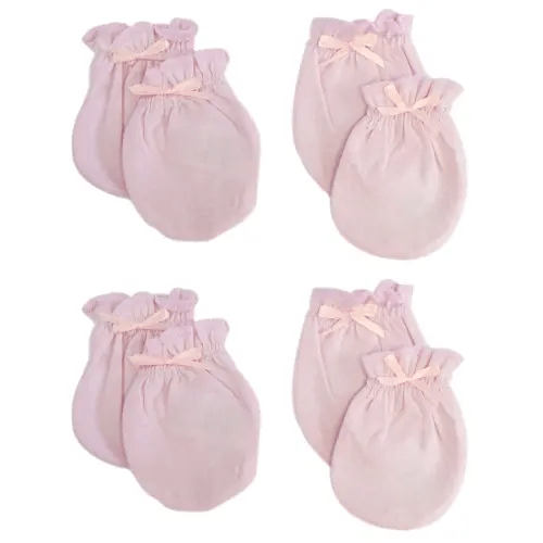 Bambini Newborn Pink Mittens, 4pk (Baby Girls)
