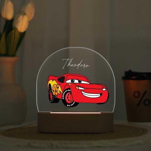 Car Night Light Lightning McQueen Light For Kids Room, Nursery Night Light, Personalized Name Night Light, Boy Night Light, Baby Shower Gift