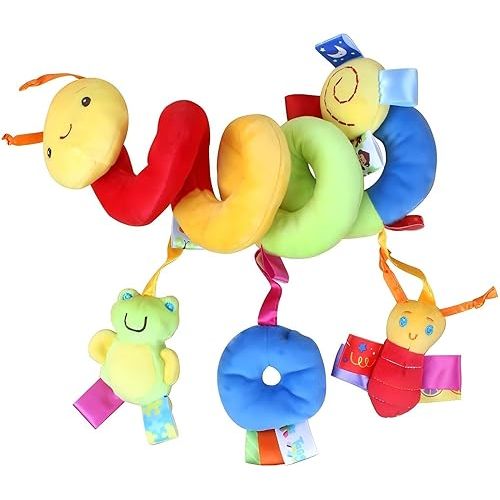 Car Seat & Stroller Toy_Infant Toys Baby Sensory Interaction Cartoon Toys with Ringing Bells_Hanging or Wrapping Around The Infant Bed or Strollea
