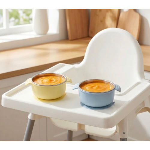 PRE ORDER! Stainless Steel Bowl Set of 2 (Butter Yellow & Baby Blue) – Tots Ground