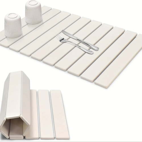 EASTIN Large Stone Dish Drying Mats For Kitchen Counter Quick Dry Collapsible Dish Drying Mat Absorbent Diatomaceous Earth Mats For Dishes Bottles Cups Match Any Countertop