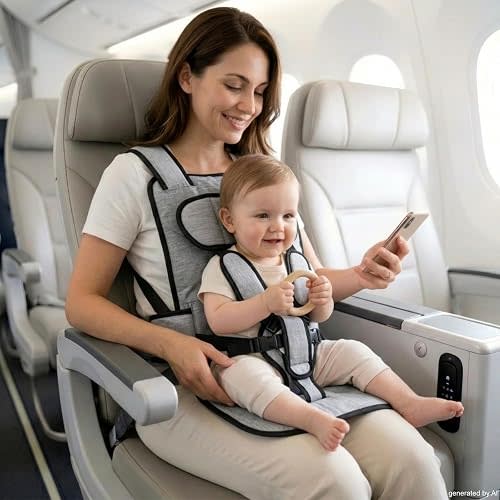 Portable Airplane Baby Seat, Infant and Toddler Travel Harness, Gray
