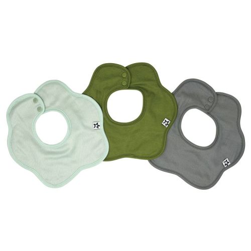 Tiny Twinkle Roundabout Baby Drool Bibs 3-Pack, 360 Rotating Waterproof and Absorbent Teething Bibs (Boy Set Sage 3-Pack)