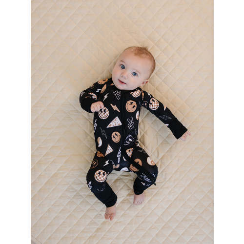 bamboo zip romper - rad vibes