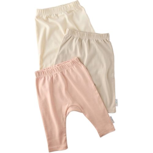Butterblu Harlowe 3-Pack Pants​ 100% Organic Cotton for Baby Boys & Girls, Sorbet, Newborn