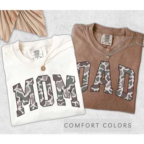 Comfort Colors Mom Dad Shirts, Matching Custom Mama & Dad T Shirts, Christmas Gift, Pregnancy Announcement, New Mom Gift, New Dad Shirt