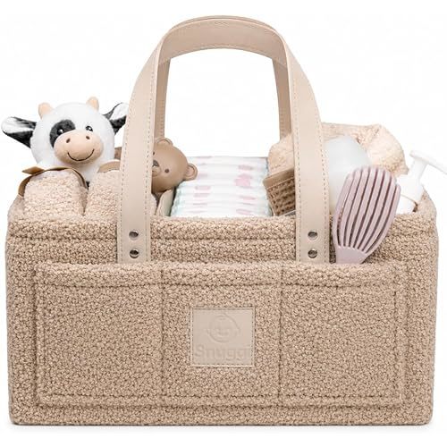 Snuggi Baby Diaper Caddy Organizer–Includes Toiletry Bag, Baby Essentials, Nursery Storage Basket, Portable Diaper Organizer, Newborn Essentials & Baby Registry Must Have