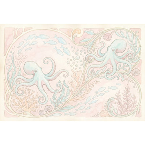 Highland Dunes Octopus Wallpaper Underwater Sea Life Removable Wall Decor | Wayfair