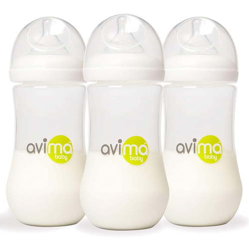 Avima Anti-Colic Baby Bottle, BPA-Free, Wide Neck, Fast Flow, 12 oz, Stage 3, 3 Pack