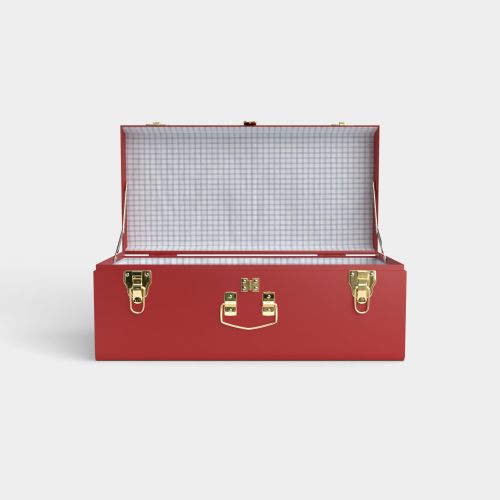 Petite Trunk - Red - Picnic in Blue / Embroidery