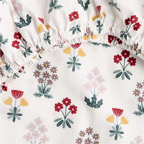 Stay Cool Nordic Bloom Organic Cotton Baby Crib Fitted Sheet
