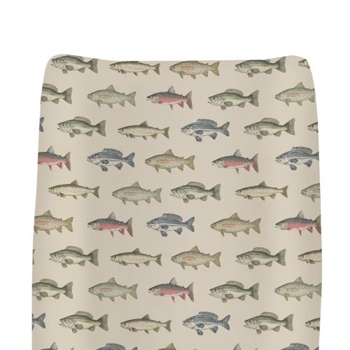 Lake Fishing Baby Changing Pad Covers for Boys Girls Freshwater Fishes Fitted Changing Table Cover Mats Fishing Lover Gift Soft Nursery Diaper Changing Table Sheets for 32''×16'' Contoured Pad