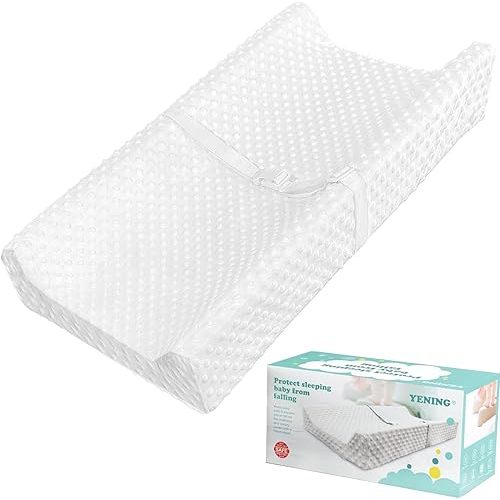 YENING Small Changing Pad Mini 23 x 13 with Washable Cover Waterproof Baby Diaper Changing Pad for Dresser Table Pad White