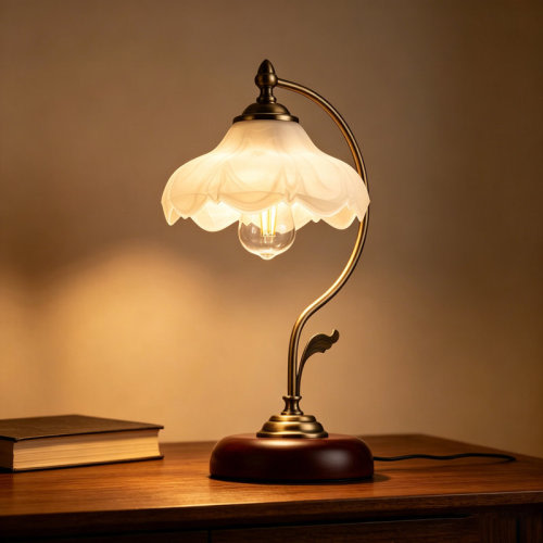 Vintage Metal Bedside Table Lamp