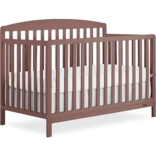 Dream On Me Odelle 5-in-1 Convertible Full-Size Baby Crib in Baltic Amber, GreenGuard Gold & BSA Converts to Toddler, Day & Full-Size Bed, Sustainable Pinewood, 3 Mattress Heights
