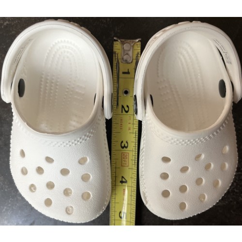 Crocs Unisex Infant Toddlers Classic Clogs White Size 2 - 3 NEW Without Tags P3