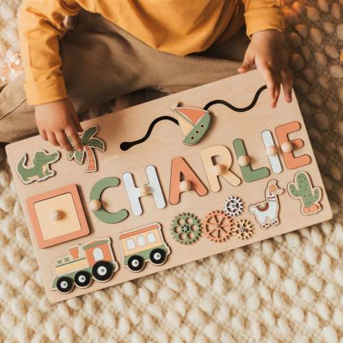 Personalised Wooden Name Puzzle for Toddlers | Montessori Toddlers