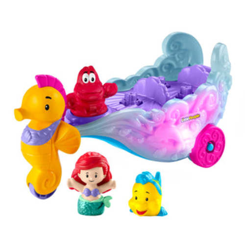 Disney Princess Ariel's Light-Up Sea Carriage Little People Musical Vehicle For Toddlers