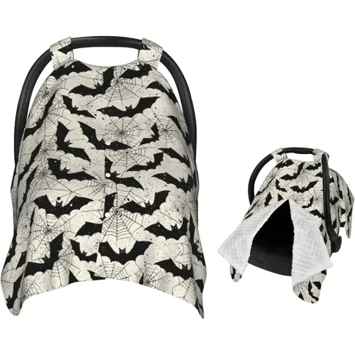Black Bat Baby Car Seat Canopy Nursing Cover for Newborn Car Seat Breastfeeding Covers Blanket Newborn Shower Gift