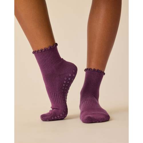 Non-Slip Ruffle Ankle Socks | Navy - Kindred Bravely