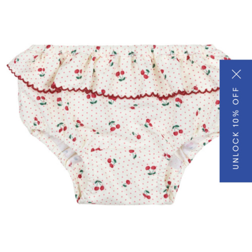 Baby Summer Cherries Diaper Cover - Minnow | Maisonette