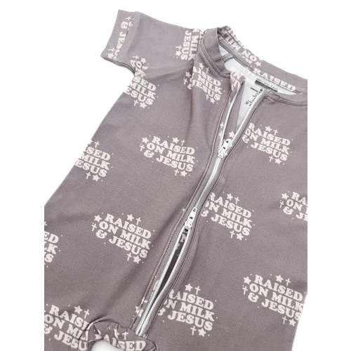 Raised On Milk & Jesus Bamboo Short Jumpsuit – AmorClothingCo.