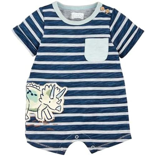 Mud Pie Unisex Baby Baby Boy Dino Applique Shortall Baby Boy Dino Applique Shortall;