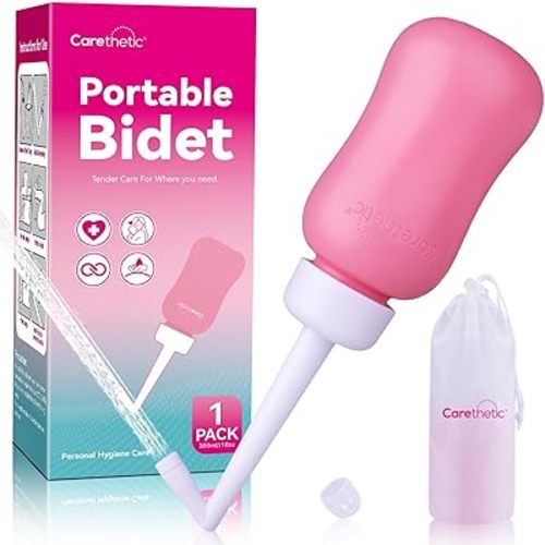 Peri Bottle for Women - Portable Bidet for Postpartum Care, 12oz Upside-Down Design with Travel Bag