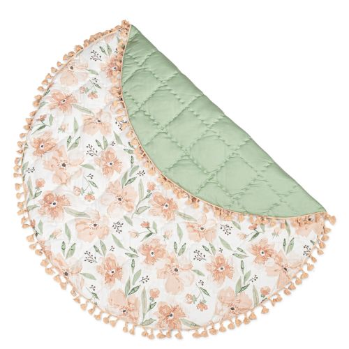 Parker Quilted Play Mat - Pink Play Mat | Crane Baby