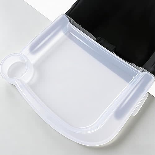 LuQiBabe Clear Plastic Baby Dining Tray Compatible with Ingle-sina Fast Table Chair for Home & Restaurant Use, Portable Clip-On Feeding Tray for Hook-On High Chairs, Dishwasher Safe & BPA Free