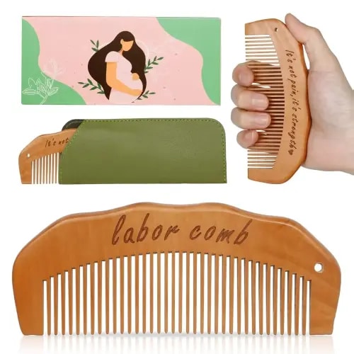 Arrozon Birth Comb for Women Labor, Wooden Labor comb Natural Labor and Delivery Essentials, Birthing Combs Labor Gifts for Pregnant Women, Wood Comb Baby Shower Gifts (Designed for Moms) - TikTok Shop