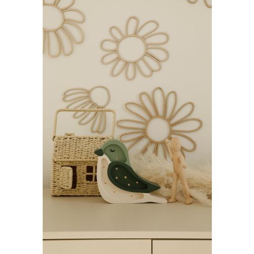Wooden Mini Bird Night Light -Nature- Inspired Baby Room | Handmade Lamp for Kids - Woodland Style Light