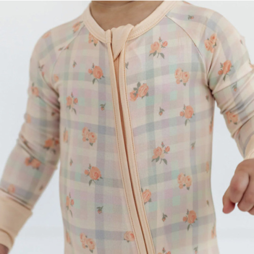 Floral and Gingham Zipper Romper IMJ x Karissa Abbott – In My Jammers