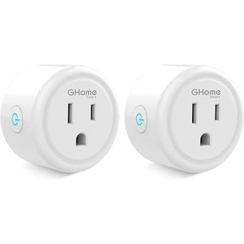GHome Smart Plug Mini, WiFi Smart Outlet Plug Works with Alexa and Google Home, Timer Outlet with APP Control, Smart Plugs Only Supports 2.4GHz Network, No Hub Required, ETL FCC Listed, White