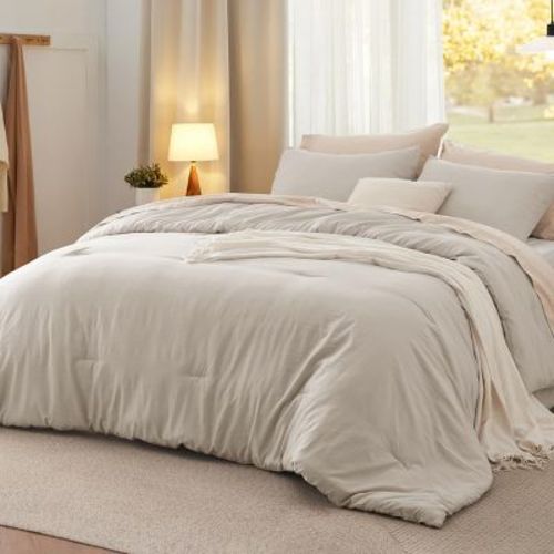 Bedsure Comforter Set – Soft & Warm Imitation Washed Cotton Bedding for All Seasons