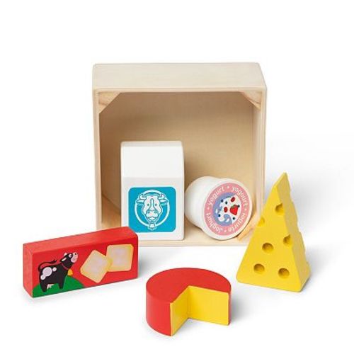 Melissa & Doug Food Groups Wooden Play Dairy Food Set With Crate